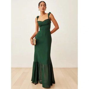 NWT Reformation Jasen Dress - Forest Green